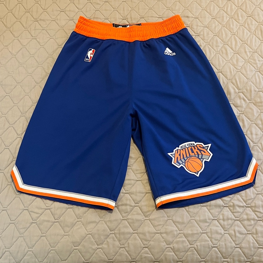 Adidas NY Knicks Blue and Orange Basketball Shorts